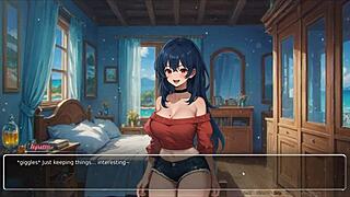 i'm playing this hentai game, my cute gf confesses exhibitionist stuff with huge tits