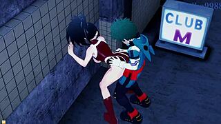 Mina Ashido and Momo Yaoyorozu, are you ready for Izuku Midoriya's intense creampie?