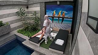 Do you want to see the blonde give blowjob in hotel?