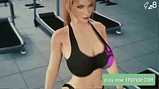 hey, check this blonde hentai babe working out in tight clothes