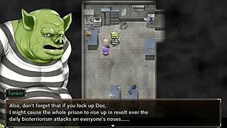 Man, I’m so into Karryns Prison hentai game ep 12, rough threesome with slime monster n thug