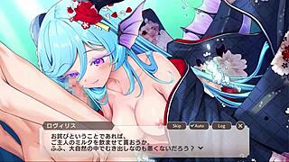 Monster girl intensely sucking huge cock