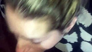 Blonde Slut Deepthroats and Swallows Cum!