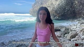 Hey, stuck on a desert island with a stranger, wanna bang instead of waiting? Creampie!