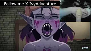 Femdom demon girl with huge big tits dominating in hentai animation part 2