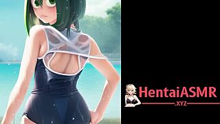 Hey, check out these froggy anime sluts playing around in bikini hentai action!