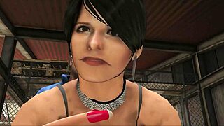 Cristina gets fucked by two mechanics in the workshop