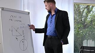 Math lesson with slutty student Rebecca Volpetti turns into wild dp