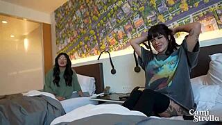 Girlfriend cheats with stepsister on vacation, so I join in fucking them both