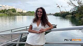 Super-mature Mavi Burbujita bends over for double dick action in wild threesome