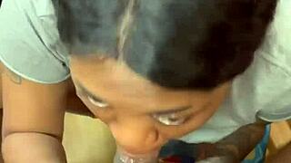 Sloppy Ball Licking And Deepthroat At Flea Market With Ebony Babe