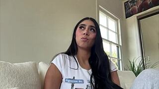 Violet Myers plunges deeper into interracial backstage casting with big tits and ass