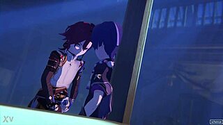 in anime world, two guys engage in passionate gay sex scene