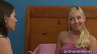 The lezzie cheerleader got her pussy rubbed during a steamy session.