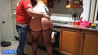 Latina surprised in kitchen doggystyle!