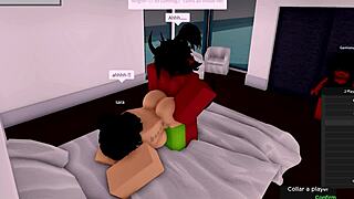 demon fucks roblox hoe in roleplay, girlfriend watching the cheating sex