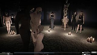 shaved blonde pussy in orgy assfucking blowjob group