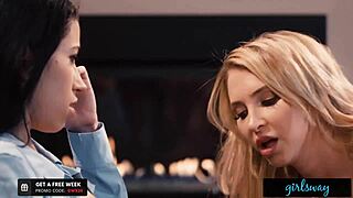 Busty Lesbian Licks Deep Into Pussy