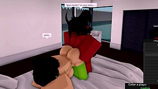 demon fucks roblox hoe in roleplay, girlfriend watching the cheating sex