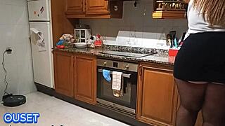 Latina surprised in kitchen doggystyle!