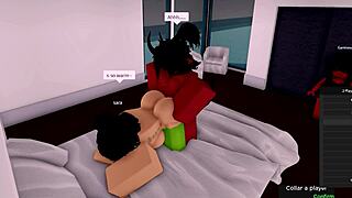demon fucks roblox hoe in roleplay, girlfriend watching the cheating sex
