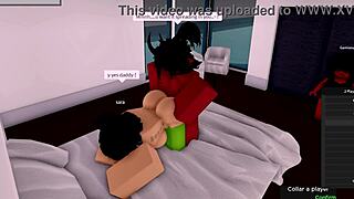 demon fucks roblox hoe in roleplay, girlfriend watching the cheating sex