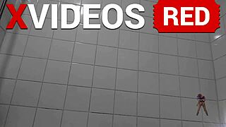 Sexy black milf showers butt naked with long legs