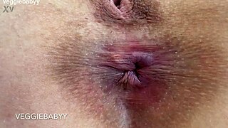 Close up asshole winking with spit on Veggiebabyy