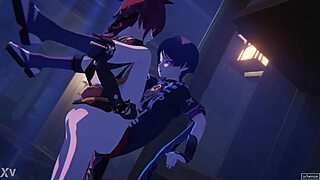 in anime world, two guys engage in passionate gay sex scene