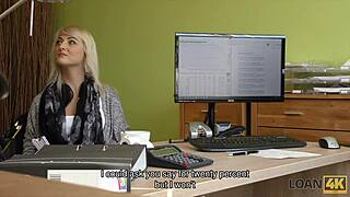 Blonde Czech Teen Fingered and Banged Hard for Cash in Loan Video