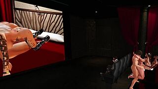 The screening room with orgasm, ass, orgy, cumshot, slut, oral, tits, outdoor, big ass, cowgirl