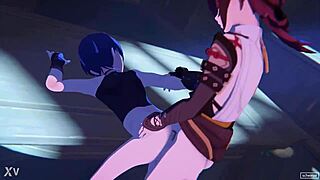 in anime world, two guys engage in passionate gay sex scene