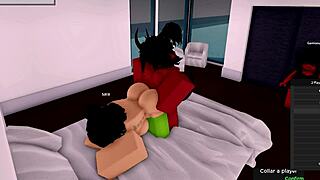 demon fucks roblox hoe in roleplay, girlfriend watching the cheating sex