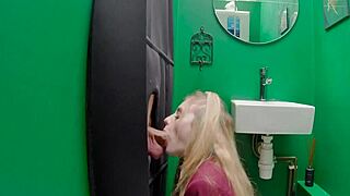 Gloryhole Teen 18+ Sucks Cock to Swallow