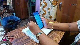 Indian student bangs horny milf teacher on classroom table with fierce facefucking!