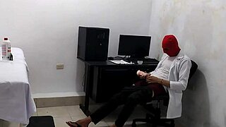 Kinky doctor jerks off after treating cute young patient. Hospital fetish unfolds.