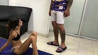 Found My Hermanastra Exercising, Couldn't Resist Touching Her Big Ass During Massage