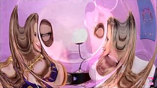 two nasty lesbians in costumes lick cunts and assholes