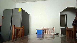 Why’s this housewife flashing her vagina on the table to the maintenance man?