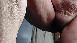 hey, watch granny stuff her hairy beaver with a cucumber