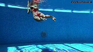 i can't get over how hot mary kalisy looks by the pool in lingerie