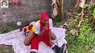 i fucked my african santa stepdaughter in the bush on new year, cumshot all over her wet horny body