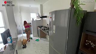 Hidden Camera Catches Latina Employee In Provocative Shorts Teasing As Prostitute