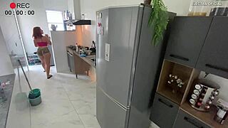 Hidden Camera Catches Latina Employee In Provocative Shorts Teasing As Prostitute