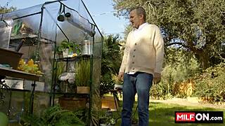 Sexy big tit blonde milf Jenna Starr fucked by Diego Perez in garden