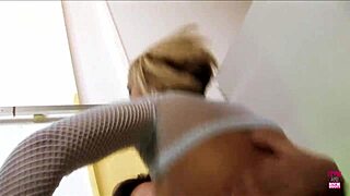 Two hot blondes with big tits fuck cosplaying guys with monster cocks!