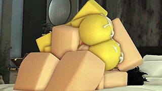 Noob in bikini swimsuit interacts with femboy