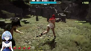 Horny blonde seduced by fat old man in anime gameplay