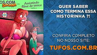 Milf Reacts to Scary Horror Movie in Anime Style