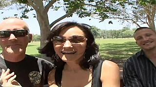 Wow, this brunette mom takes a facial cumshot after wild anal action! 😍